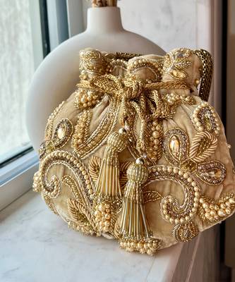 Gold  potli bag 1