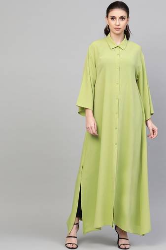 Green plain polyester shrug