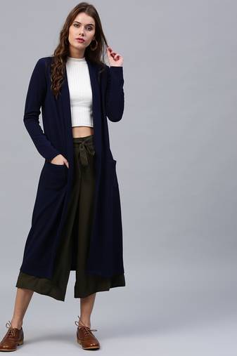 Blue plain polyester shrug