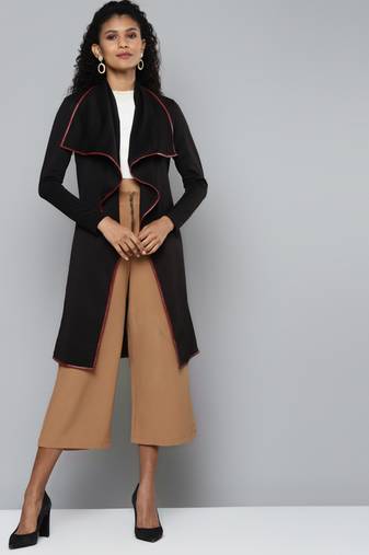 Black plain polyester shrug
