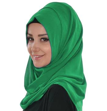 Green embroidered georgette islamic kaftans With Sun-proof hijab 4