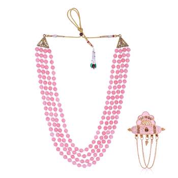   pearl beads dulha groom sherwani mala for   for wedding | layered mala | perfect for groom 2