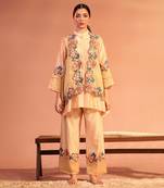Light pink sadira embroidered kurta set with jacket