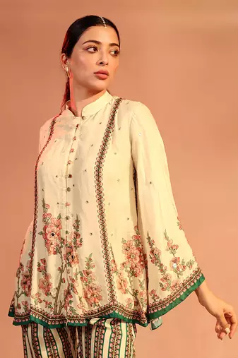 Cream tamaya embroidered kurta set