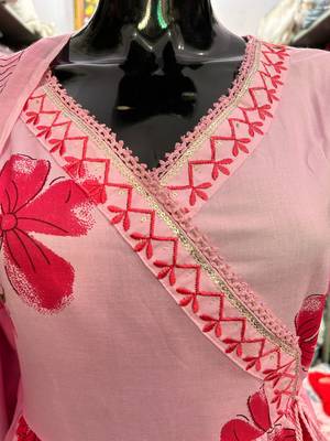 Pink Floral Printed Anarkali Set with Dupatta 2