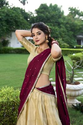 Women's Kanchipuram Lehenga Choli For Wedding  3