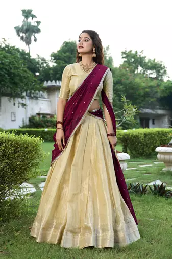 Women's Kanchipuram Lehenga Choli For Wedding 