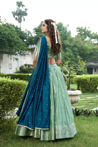 Women's Kanchipuram Lehenga Choli For Wedding 