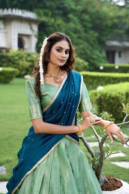 Women's Kanchipuram Lehenga Choli For Wedding  4