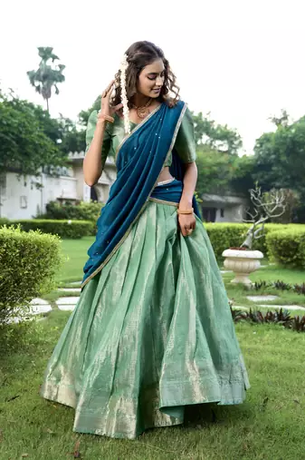 Women's Kanchipuram Lehenga Choli For Wedding 