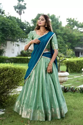 Women's Kanchipuram Lehenga Choli For Wedding 