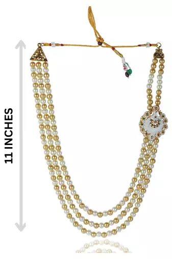   groom sherwani mala with brooch combo