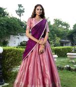 Women's Kanchipuram Lehenga Choli For Wedding 