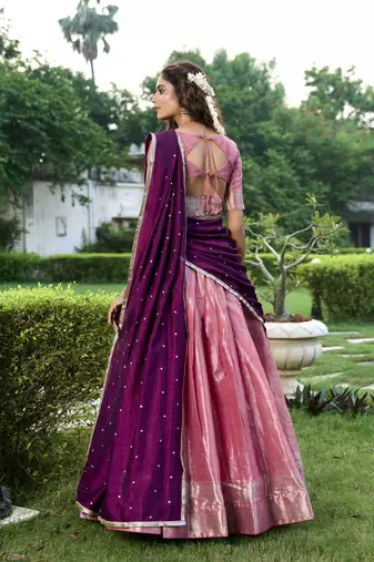 Women's Kanchipuram Lehenga Choli For Wedding 