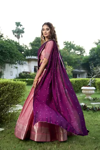 Women's Kanchipuram Lehenga Choli For Wedding 