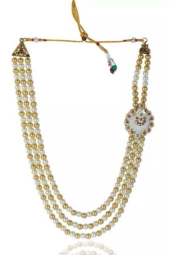   groom sherwani mala with brooch combo