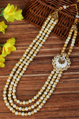   groom sherwani mala with brooch combo