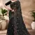 Designer black resham sequence embroidery work silk saree