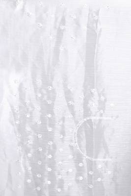 Designer white resham sequence embroidery work silk saree 3
