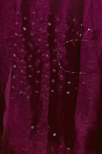 Designer wine resham sequence embroidery work silk saree