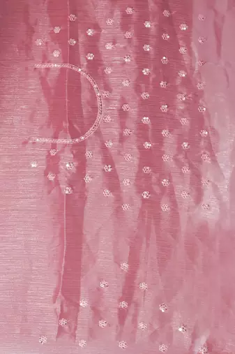 Pink designer resham sequence embroidery work silk saree