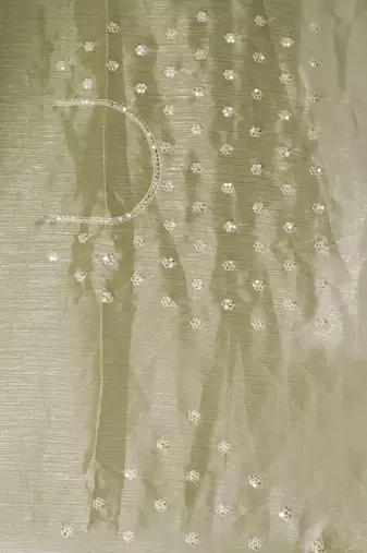 Pista designer resham sequence embroidery work silk saree