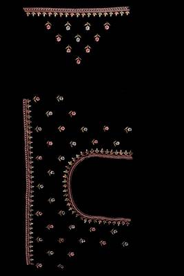 Designer black heavy resham embroidery work saree 3