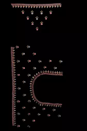 Designer black heavy resham embroidery work saree