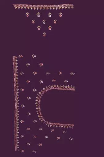 Designer purple heavy resham embroidery work saree