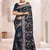 Designer morpeach heavy resham embroidery work saree