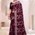 Designer wine heavy resham embroidery work saree