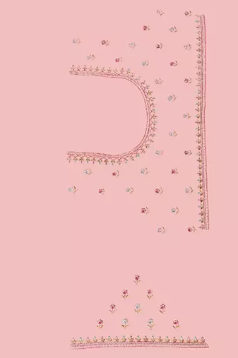 Designer dusty pink heavy resham embroidery work saree