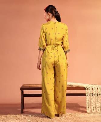 Tamaya embellished overlap jumpsuit with belt 3