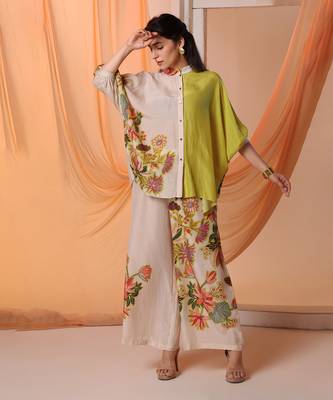 Yellow  aarani embellished co-ord set 2