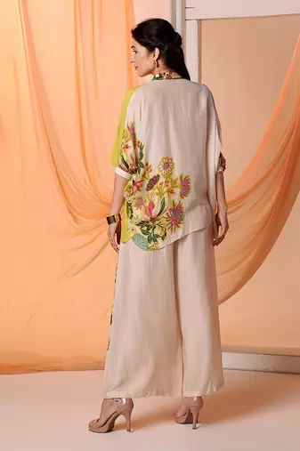 Yellow  aarani embellished co-ord set