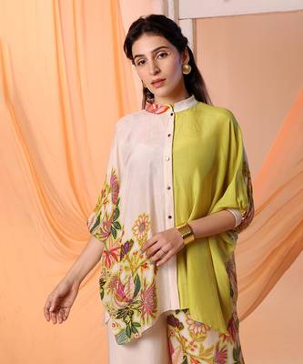 Yellow  aarani embellished co-ord set 4