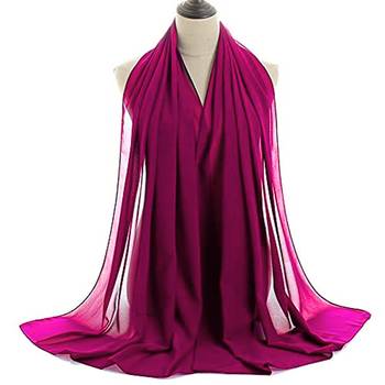 Magenta embroidered georgette islamic-kaftans With Sun-proof hijab 7
