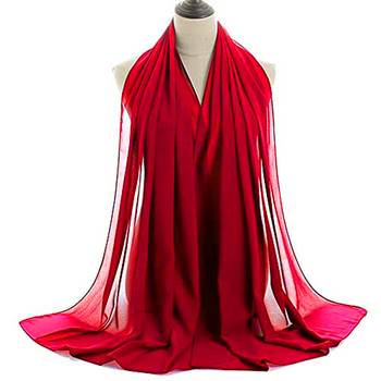 Red embroidered georgette islamic-kaftans With Sun-proof hijab 6