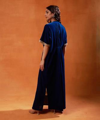 Burgundy and elegant navy blue kaftan sets 5