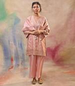 Blush pink brocade cord set