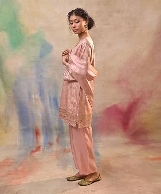 Blush pink brocade cord set 3