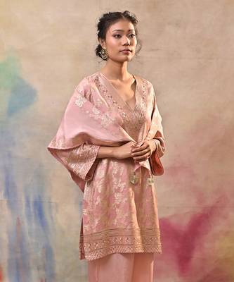 Blush pink brocade cord set 4