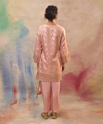 Blush pink brocade cord set 5