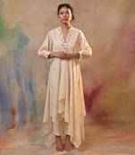 Ivory gold accent indo-western dress