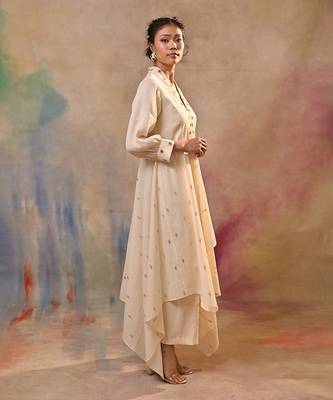 Ivory gold accent indo-western dress 2