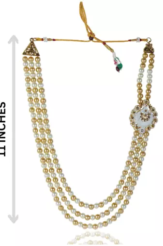   groom sherwani mala with brooch combo