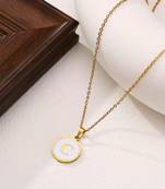 Fashion jewelry shell a-z name letter pendant locket chain for women and girls