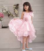 Baby pink coloured fancy frock for girls