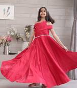 Red princess gown for girls for birthdays and weddings