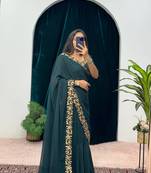 Green COLOUR BEAUTIFUL GEORGETTE FABRIC GOWN STYLE STITCHED SAREE